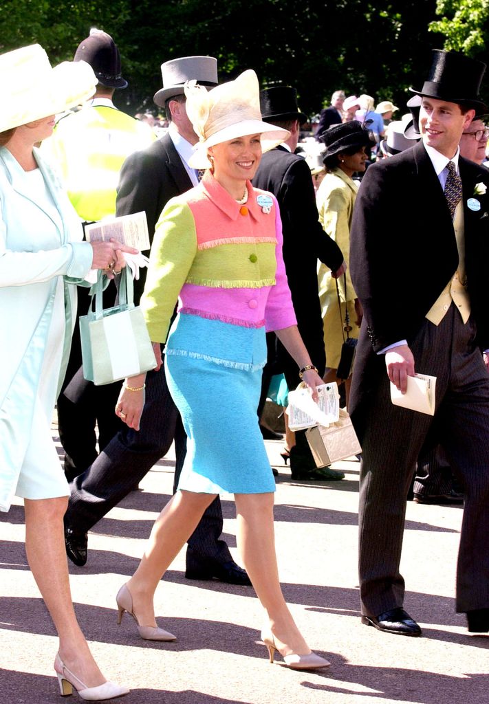 Sophie wessex in bright skirt suit