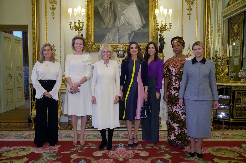 Sophie and Queeen Camilla with foreign royals and first lady of Ukraine Olena Zelenska