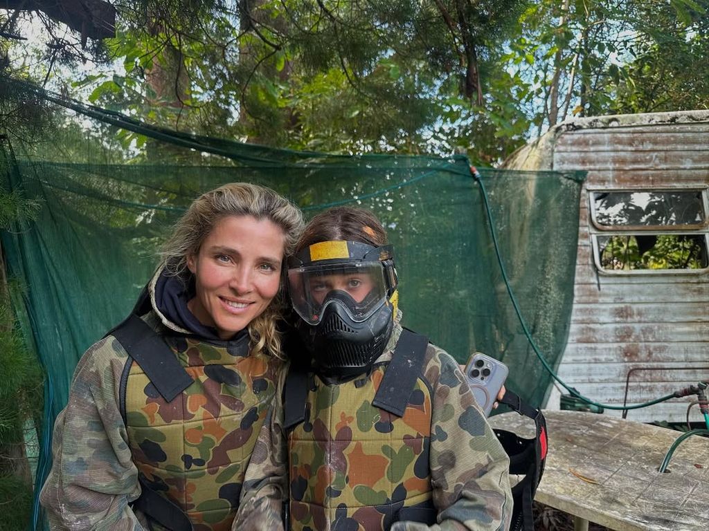 Elsa Pataky and her daughter India Rose Hemsworth pose for a photo in paintball gear to celebrate the latter's 13th birthday and Mother's Day, shared on Instagram