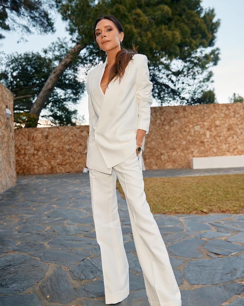 Victoria Beckham wearing her exact suit that you can rent on By Rotation