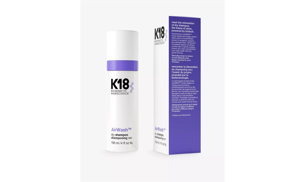 k17 dry shampoo bottle on a white background 