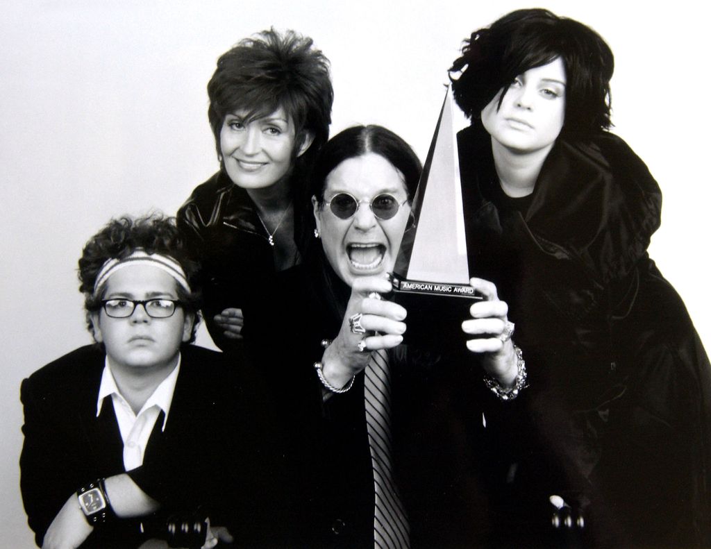 The Osbournes (L-R) Jack, Sharon, Ozzy and Kelly are shown in this undated photo on Novemember 19, 2002 in Beverly Hills, California. The Osbournes will host the 30th Annual American Music Awards on January 13, 2003 in Los Angeles
