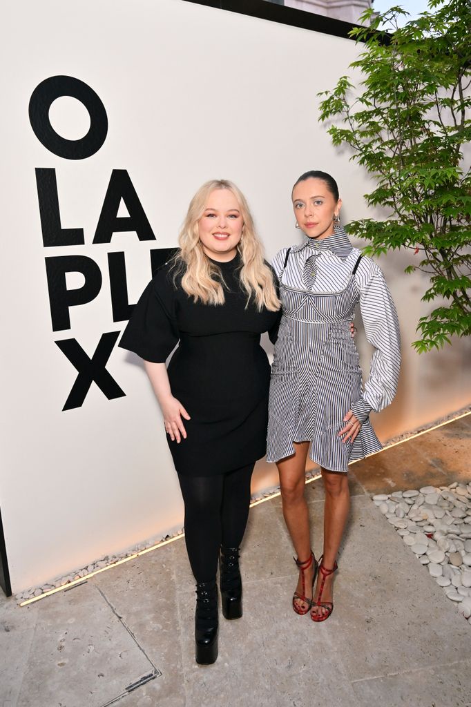 Nicola Coughlan posed with Bel Powley at the Olaplex dinner in London