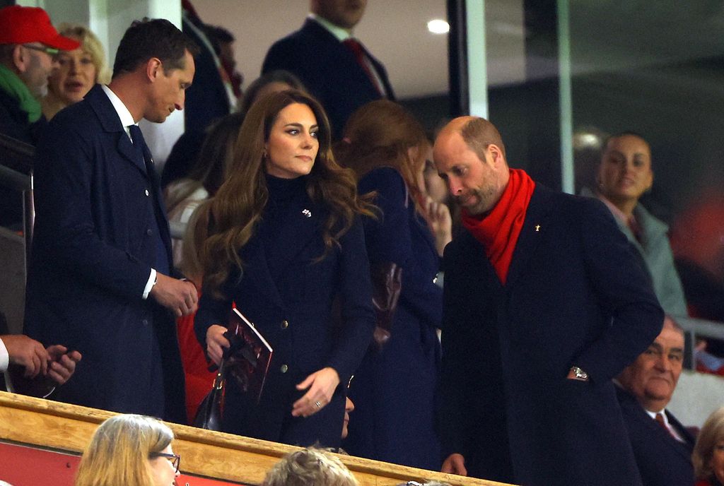 Kate Middleton and Prince William taking their seats