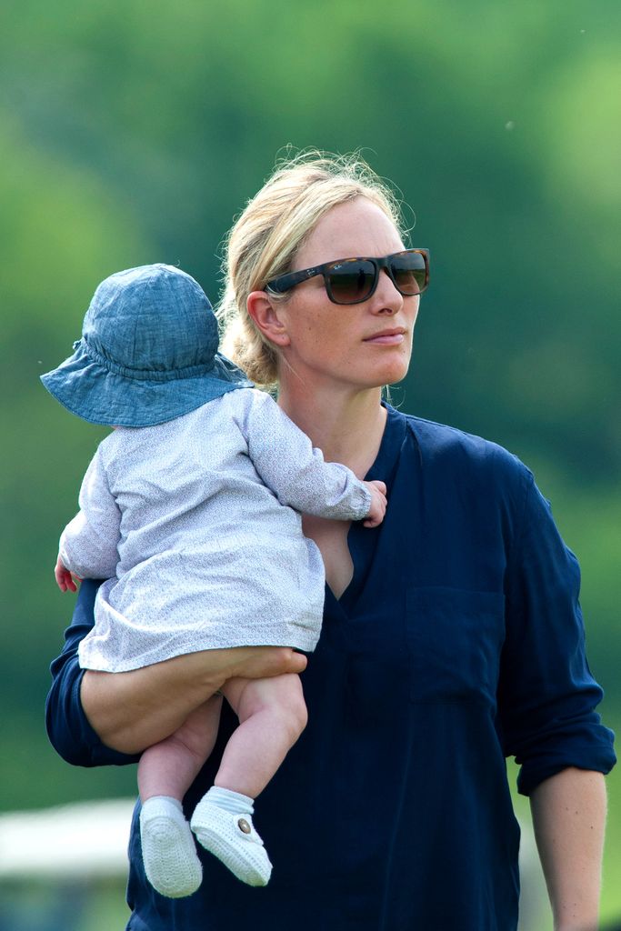 NEWPORT, WALES - MAY 19:  Zara Phillips with baby Mia during the Mike Tindall Celebrity Golf Classic event in support of Rugby for Heroes and the On Course Foundation at the Celtic Manor Resort on May 19, 2014 in Newport, Wales.  (Photo by Matthew Horwood/Getty Images)