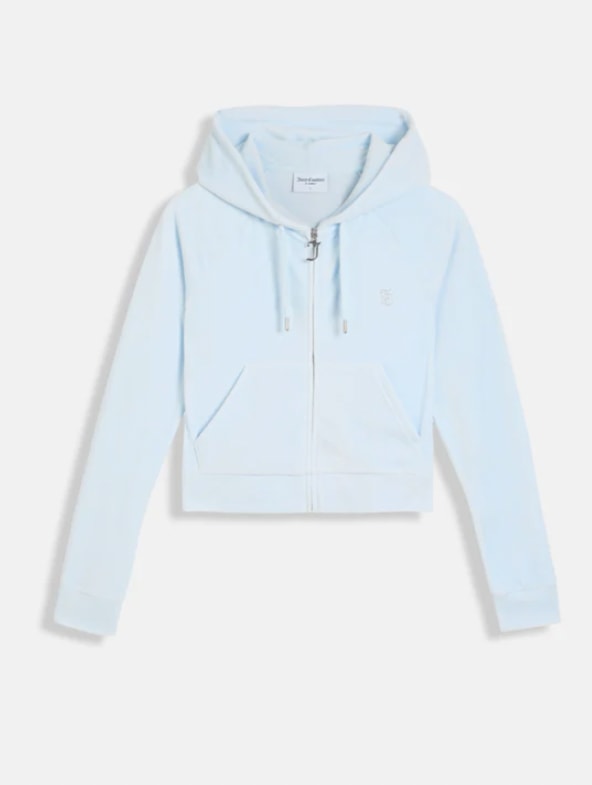 Nantucket Breeze Diamanté Velour Zip-Through Hoodie
