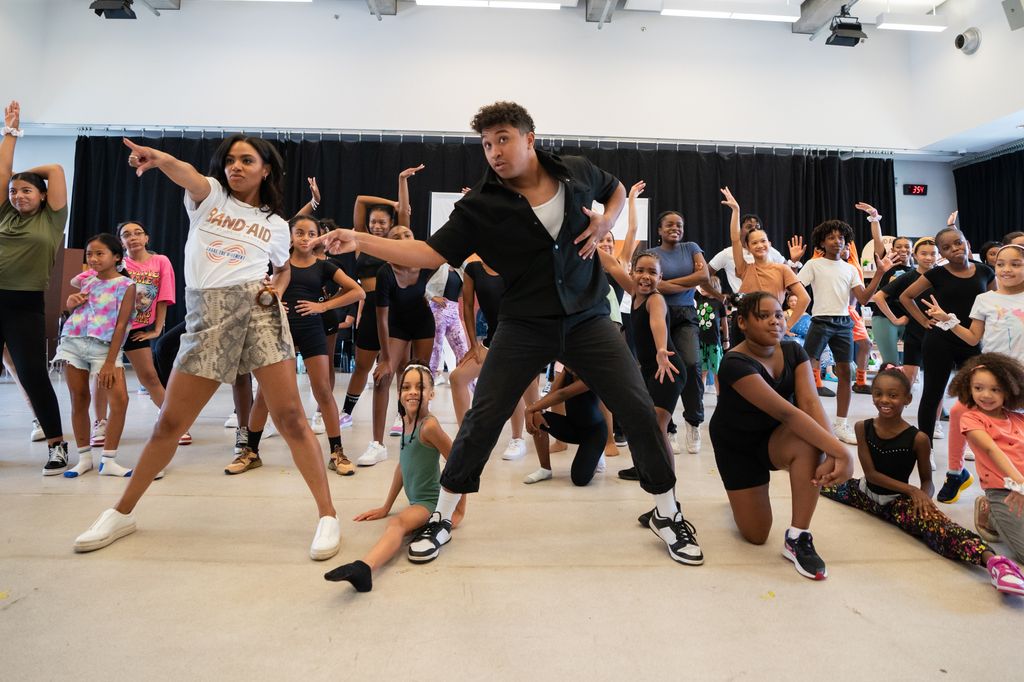 Dance Pros Britt Stewart and Brandon Armstrong show off their moves at a recent event hosted by BAND-AID® Brand OURTONE® and nonprofit Share The Movement. 