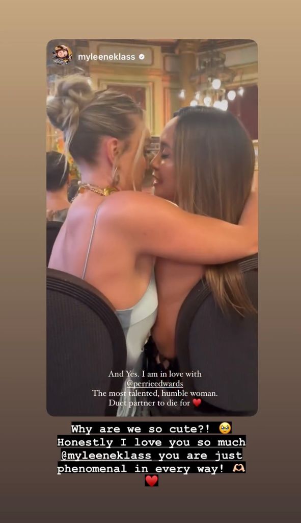 Perrie Edwards and Myleene Klass shared a touching moment on Instagram Stories