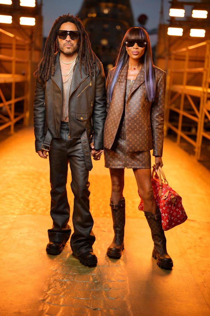 Lenny Kravitz and Naomi Campbell at the Louis Vuitton Spring/Summer 2024 menswear show in 2023