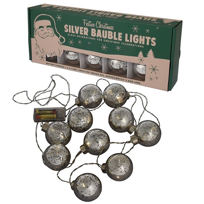 silver bauble lights