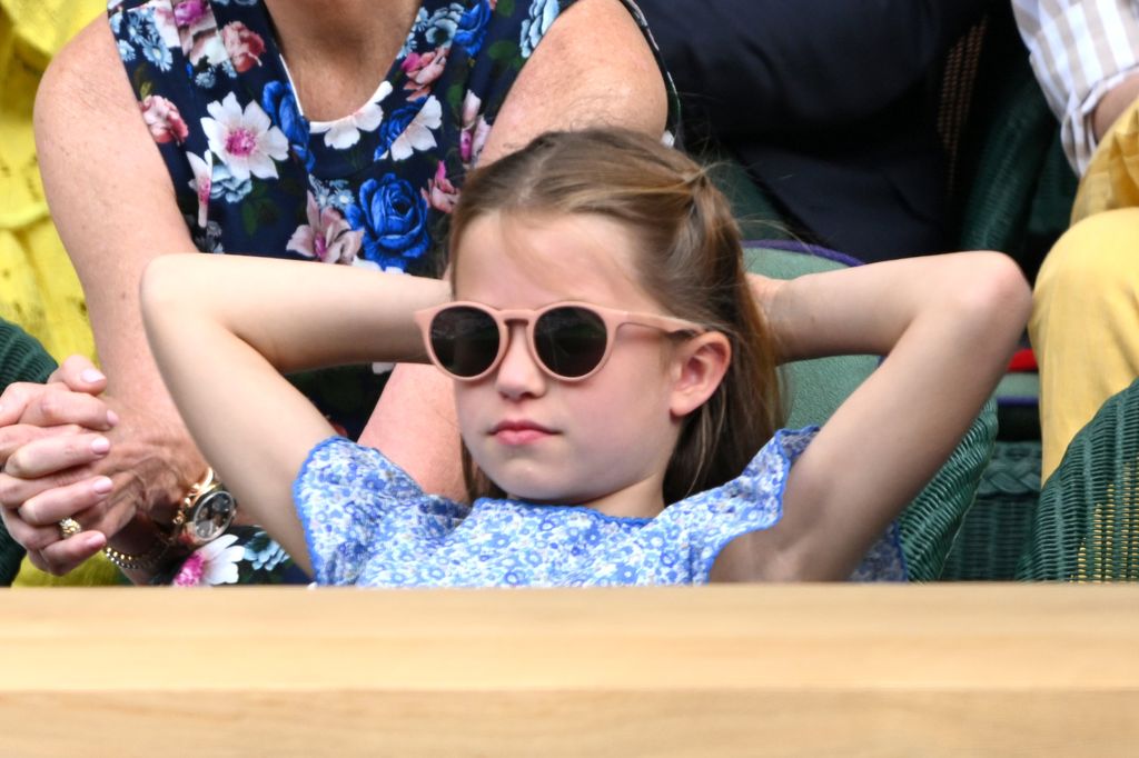Princess Charlotte watches Carlos Alcaraz vs Novak Djokovic in the Wimbledon 2023 men's final 