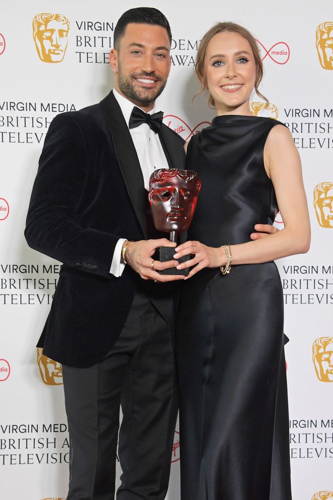 Giovanni and Rose posing for a photo at the BAFTAs