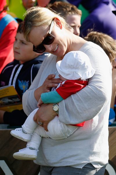 Zara Phillips and baby Mia 