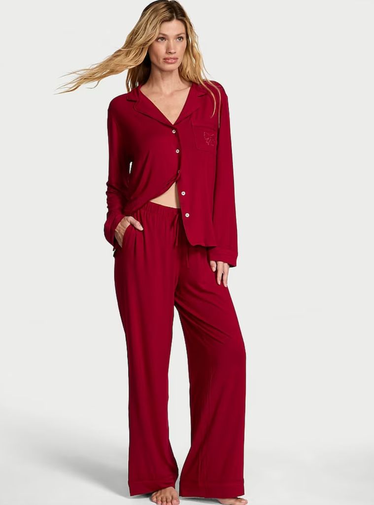 Victoria's Secret Red Lacquer Modal Long Pyjamas Set