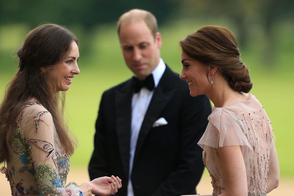 Rose Hanbury talking with Kate Middleton and Prince William in the background