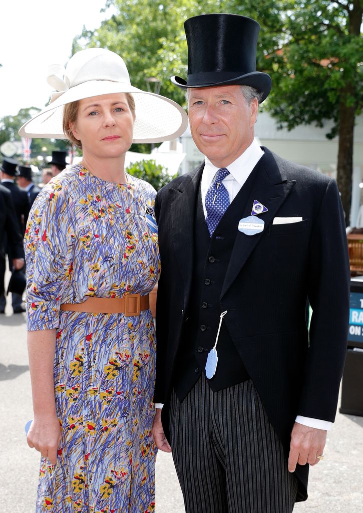 Serena, Countess of Snowdon and David, Earl of Snowdon posing ffor a photo at Royal Ascot