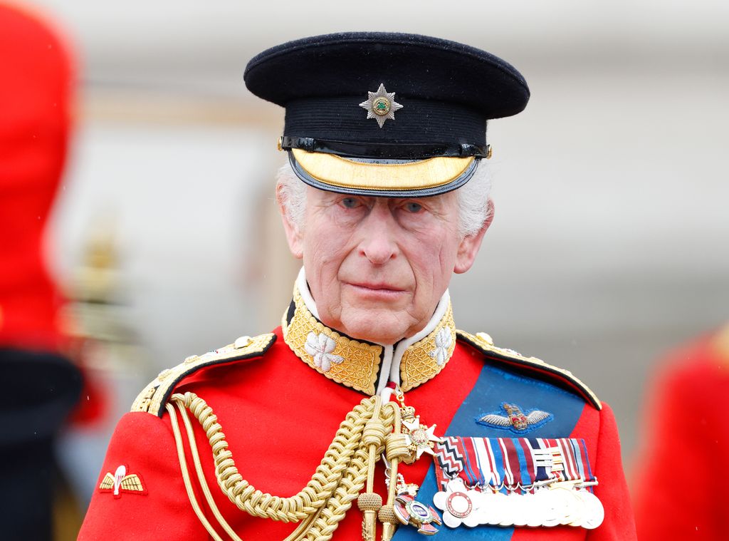 King Charles dressed in uniform at Trooping The Colour 2024