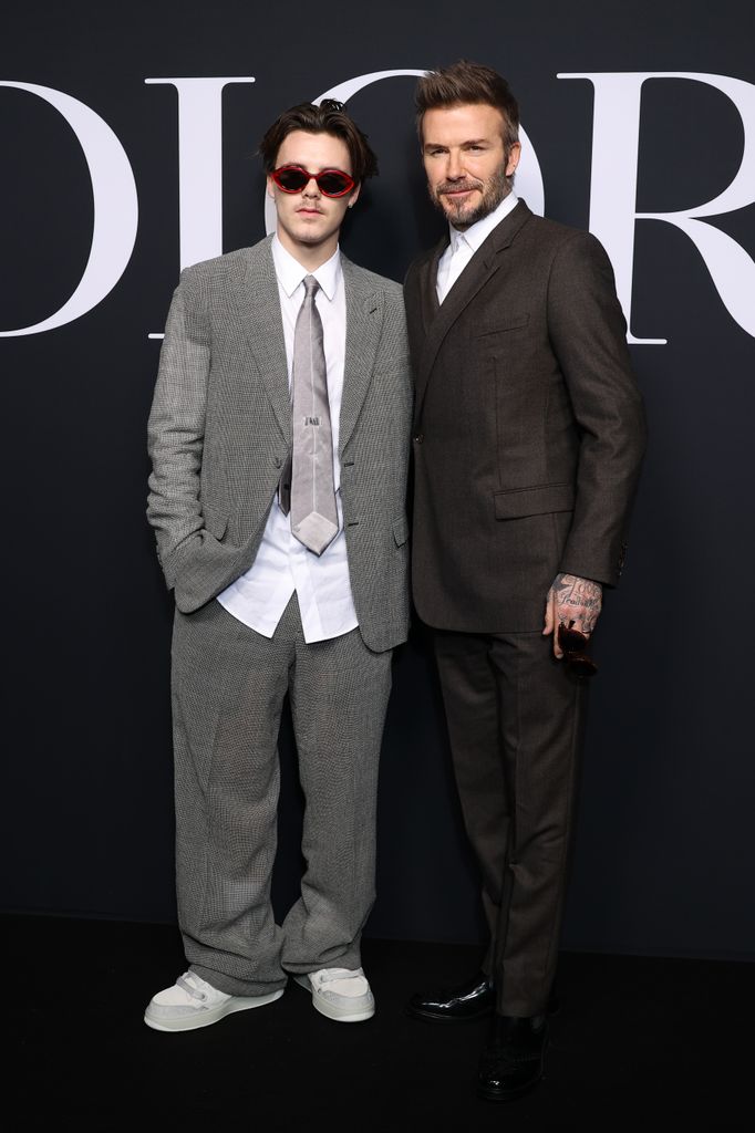 David Beckham and Cruz Beckham attend the Dior Homme Menswear AW24 show in Paris

