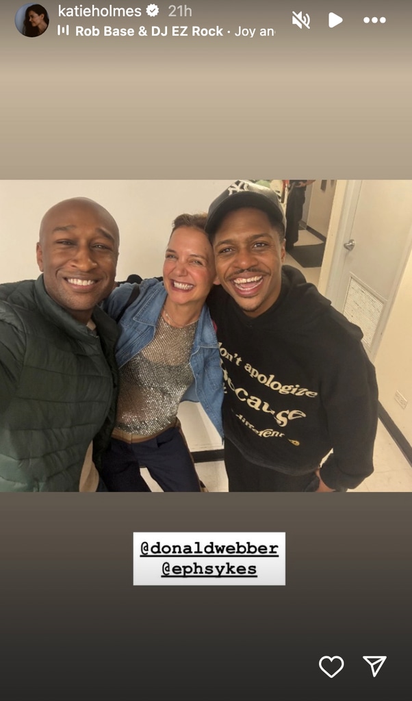 Katie Holmes smiling with her famous friends in NYC