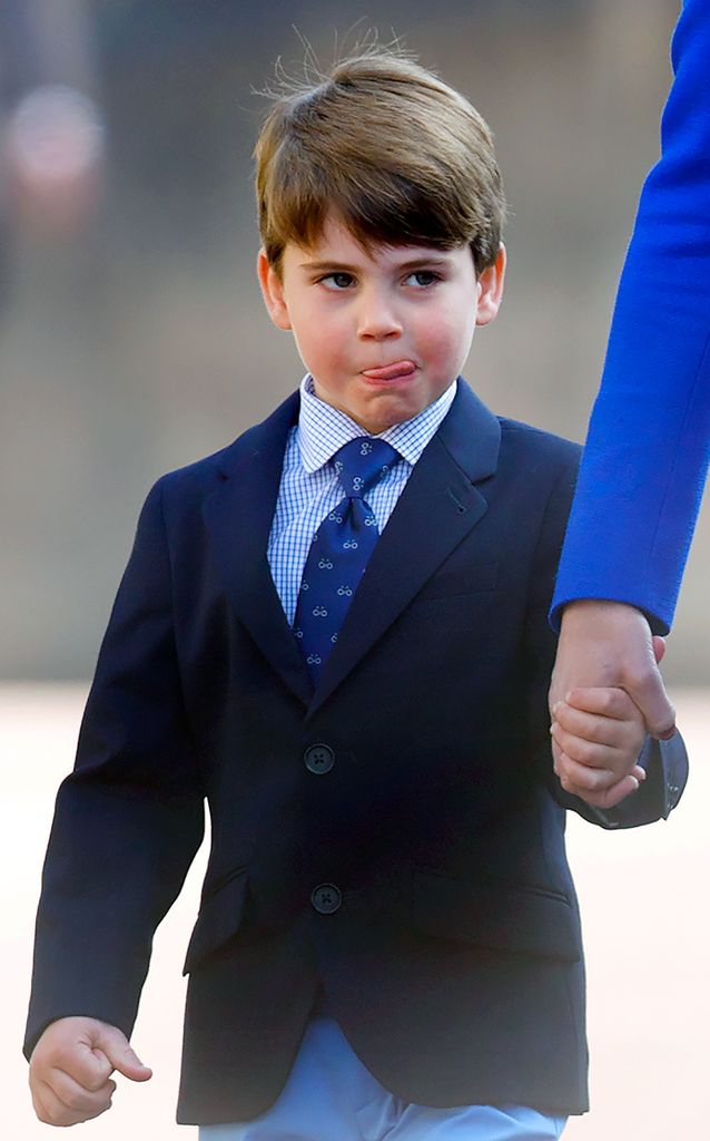 A photo of Prince Louis sticking his tongue out 
