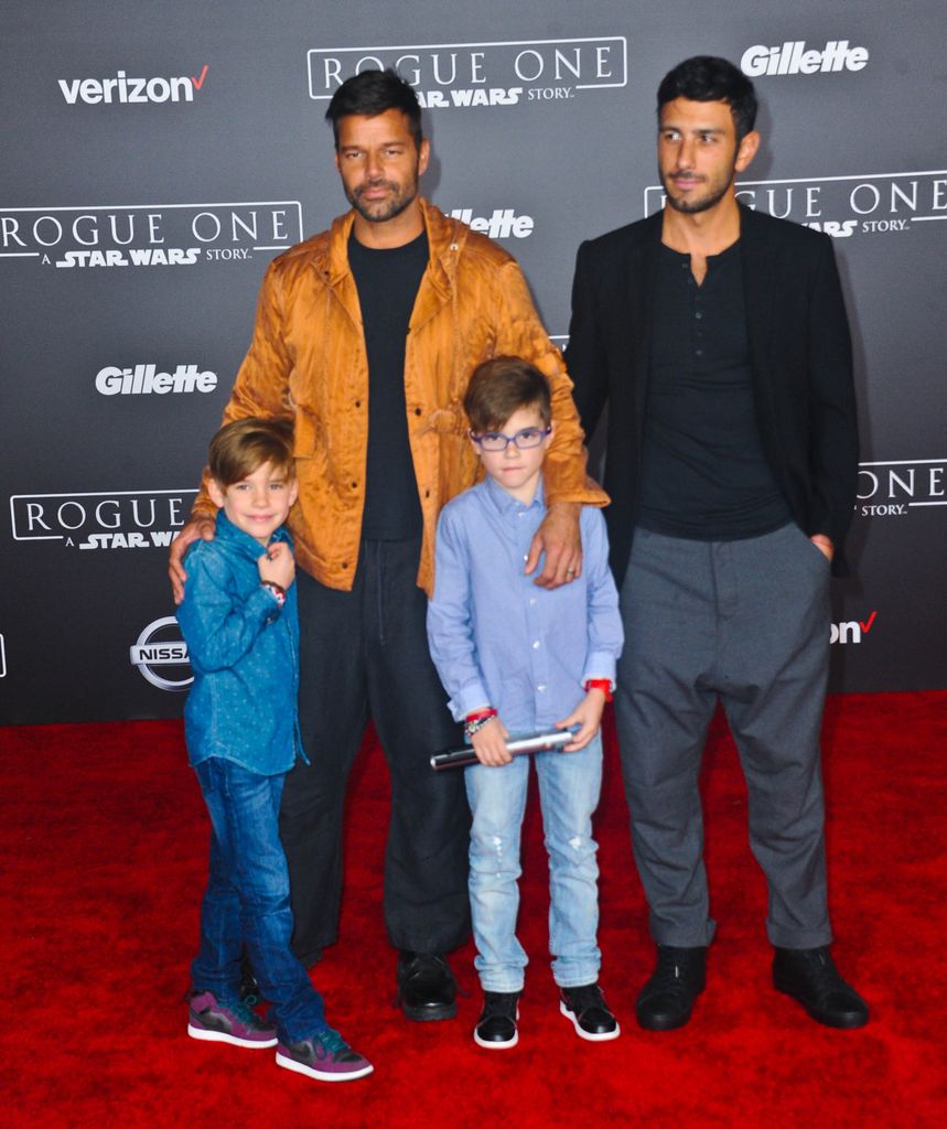 Ricky Martin, sons Matteo Martin and Valentino Martin and husband Jwan Yosef