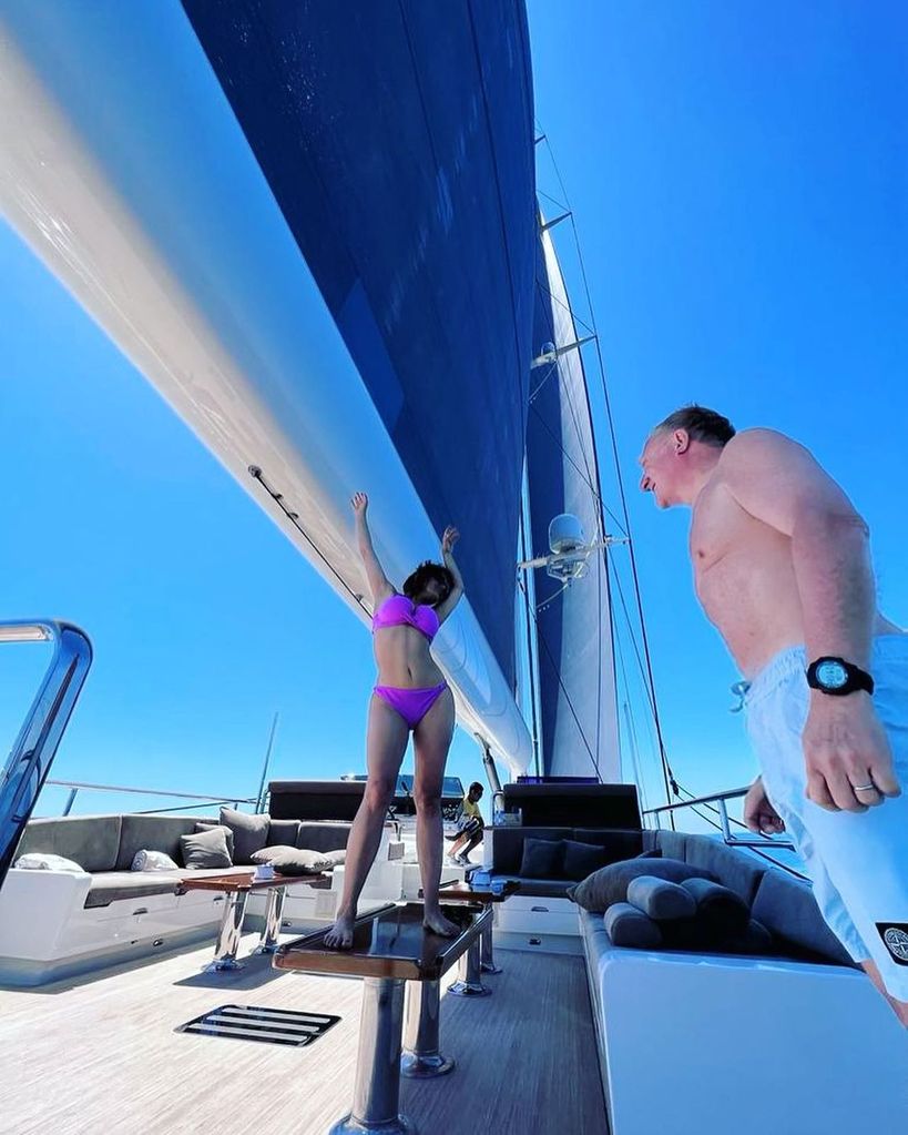 Salma Hayek in a bikini on her yacht