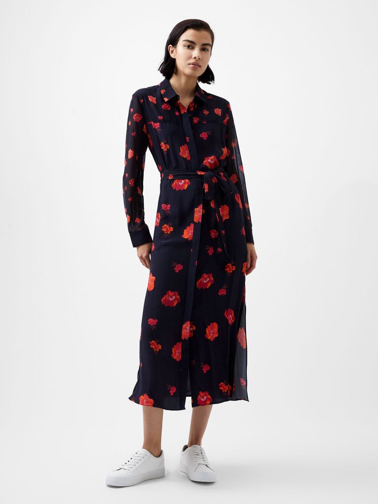 french connection black and red shirt dress 