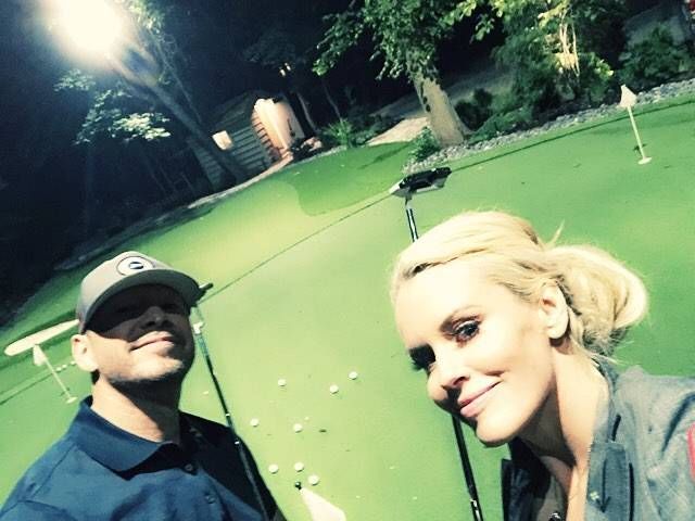 Donnie Wahlberg and Jenny McCarthy have a golfing green at their home
