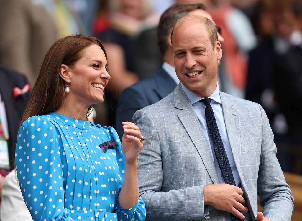 William smiling at Kate at Wimbledon 2022