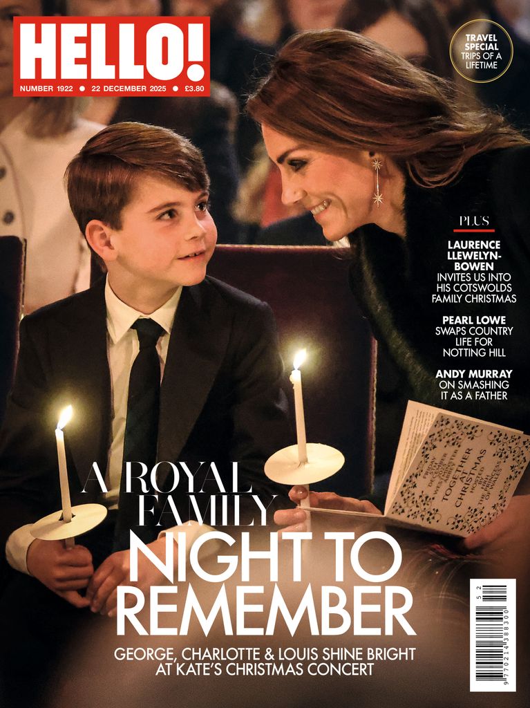 Hello Magazine cover featuring Princess Kate and Prince Louis holding candles