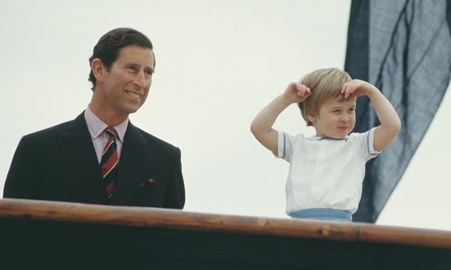 young prince william with dad charles