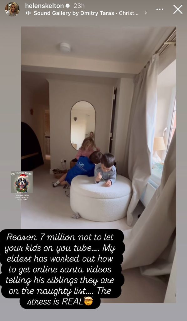 Helen Skelton's three children pictured sitting at home on her Instagram Stories