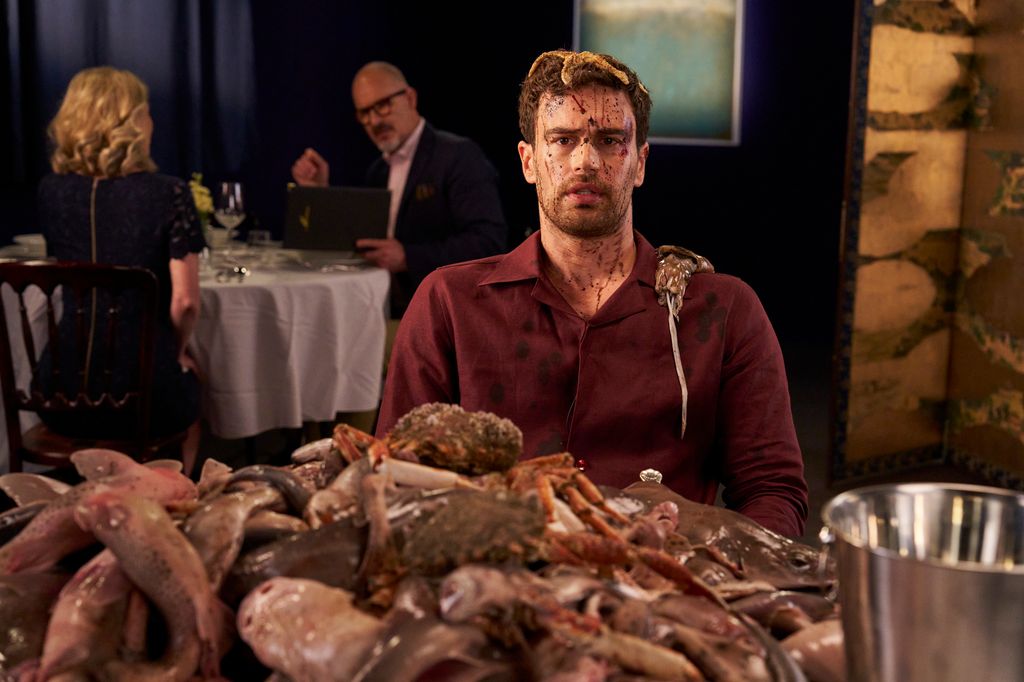 Theo James plays a suave diner, shocked by the bycatch of his meal