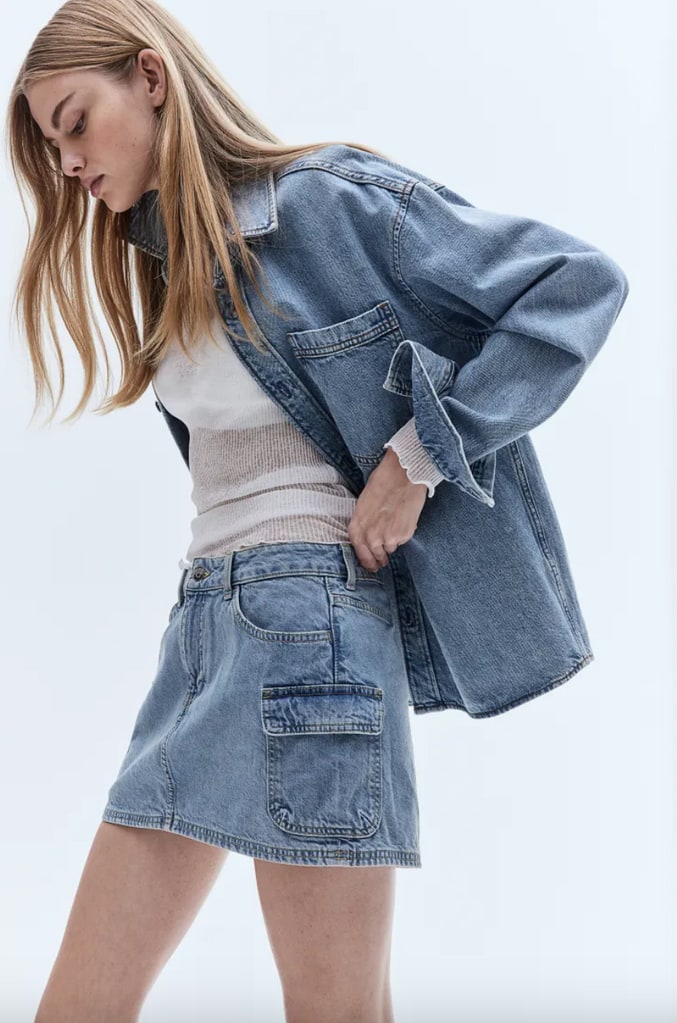 H&M denim mini skirt