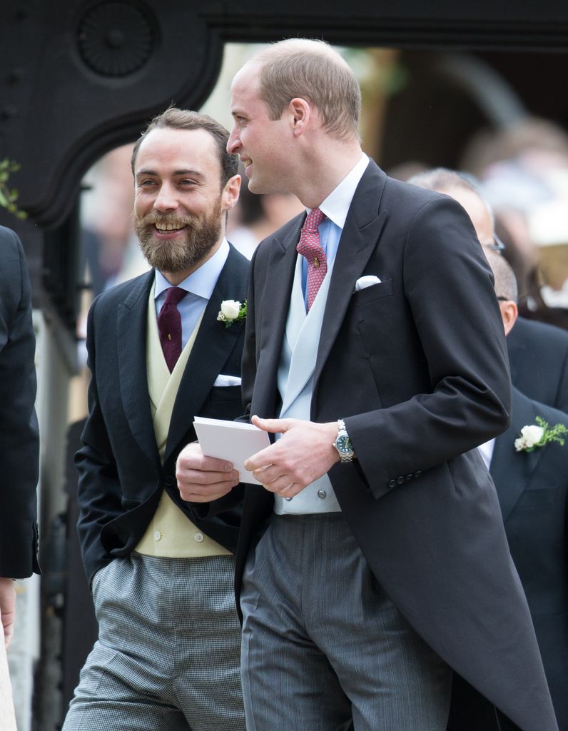 James Middleton and Prince William laughing