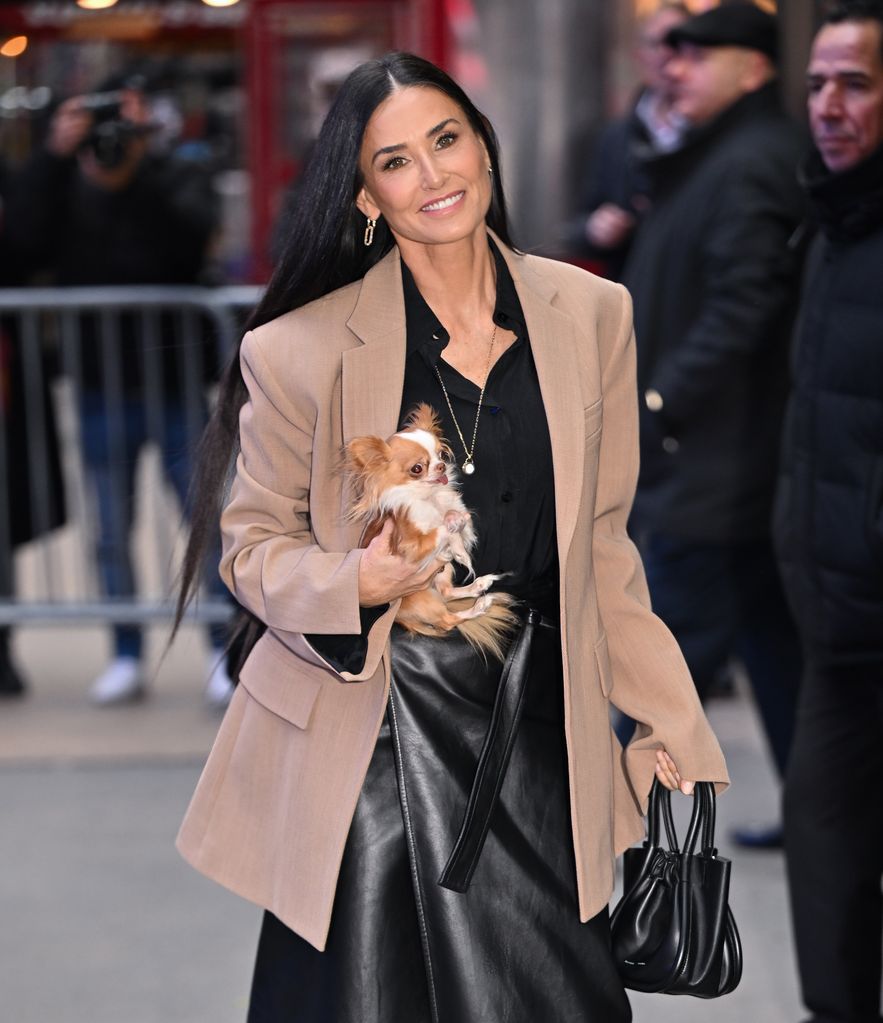 demi moore with dog pilaf