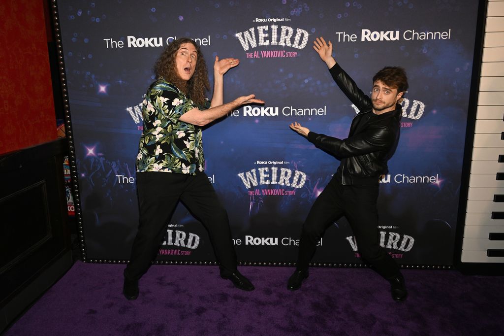 "Weird Al" Yankovic and Daniel Radcliffe attend US Premiere Of Weird: The Al Yankovic Story at Alamo Drafthouse Cinema Brooklyn on November 01, 2022 in Brooklyn, New York