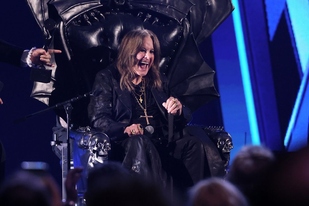 Ozzy Osbourne speaks onstage during the 2024 Rock & Roll Hall of Fame Induction Ceremony