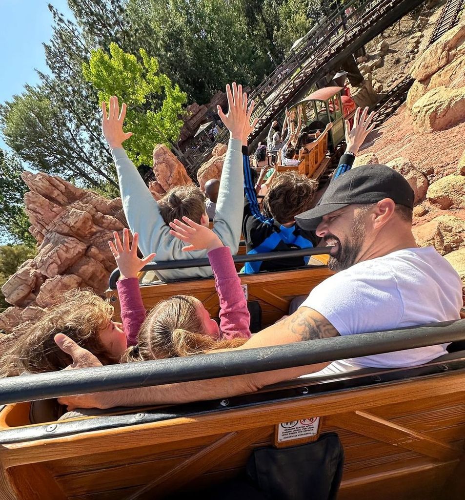 Ricky Martin and his four children captured during a family trip to Disneyland