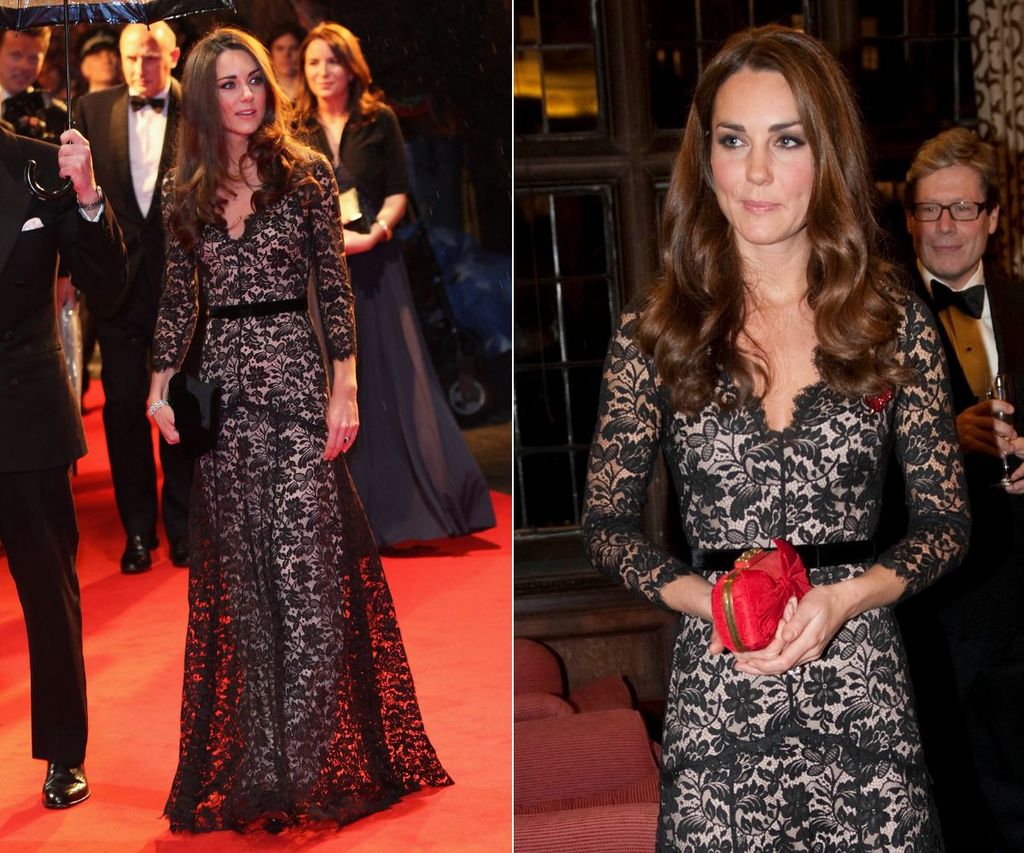 Kate Middleto wears a lace dress from Temperley London