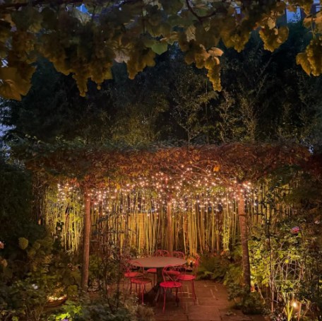 Nigella Lawson's garden at night