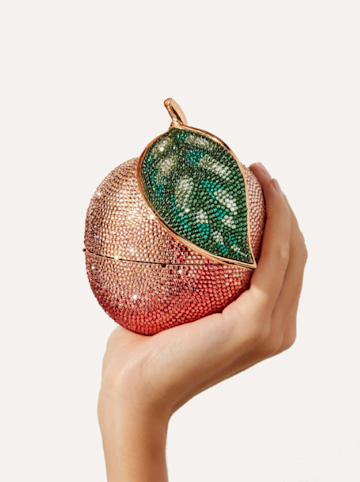 Peach clutch bag from Judith Leiber Couture