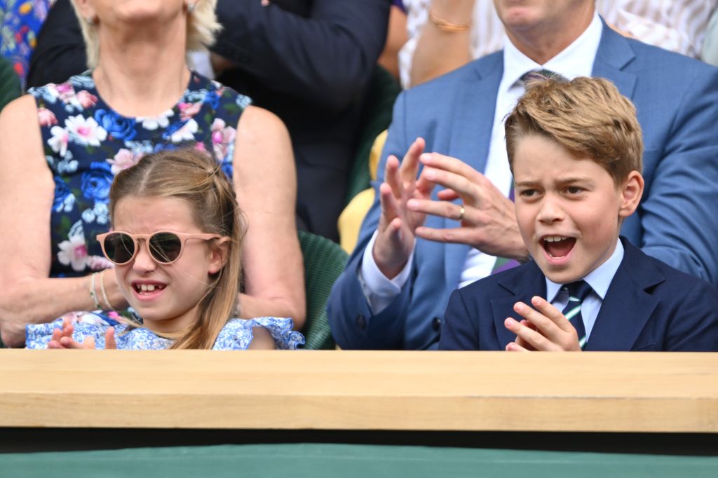 Prince George and Princess Charlotte clapping at Wimbledon