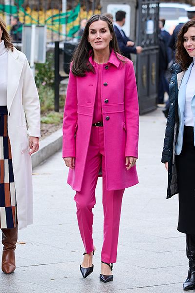 Queen Letizia Stages Barbiecore Moment In Pink Outfit