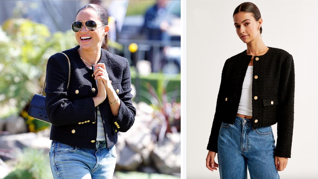 Lookalikes of Meghan's Celine jacket have been seen all over the high street