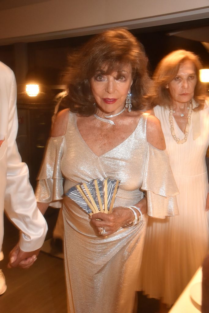 The legendary actress dazzled in a silver dress on Tuesday night