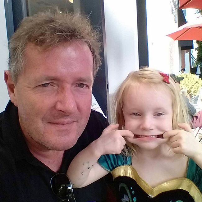 throwback photo of piers morgan with daughter elise pulling funny face