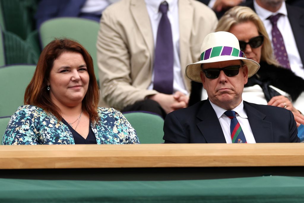 Melanie-Antoinette de Massy and Prince Albert in the crowd at Wimbledon