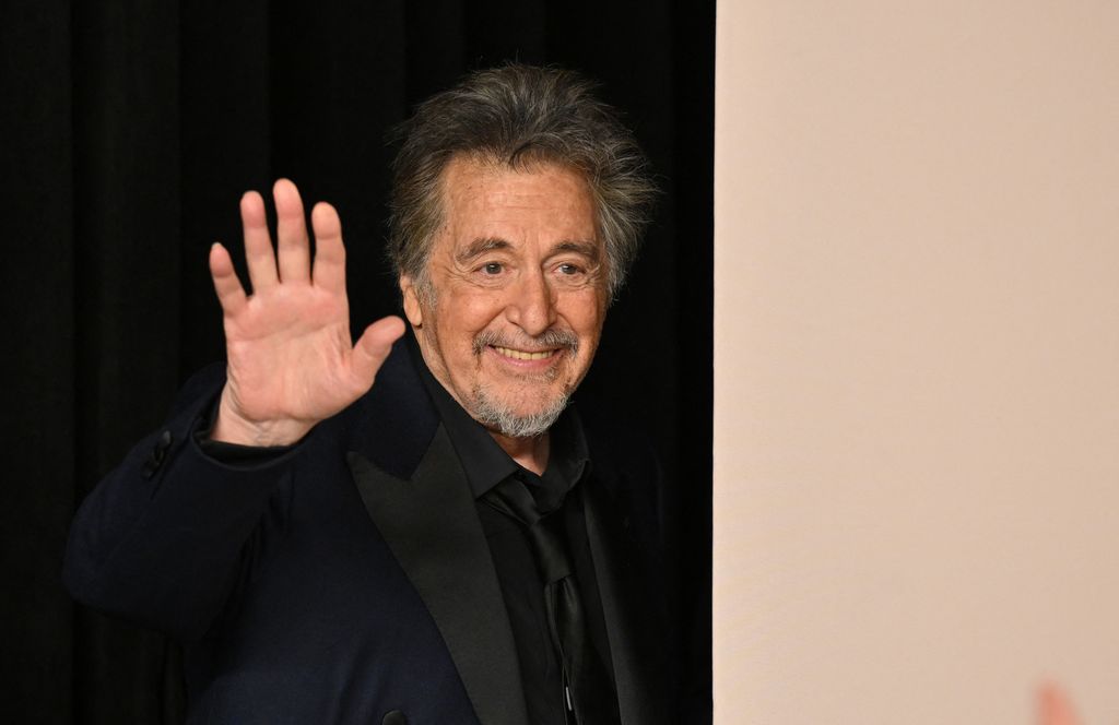 US actor Al Pacino waves as he leaves the press room during the 96th Annual Academy Awards at the Dolby Theatre in Hollywood, California on March 10, 2024. (Photo by Robyn BECK / AFP) (Photo by ROBYN BECK/AFP via Getty Images)