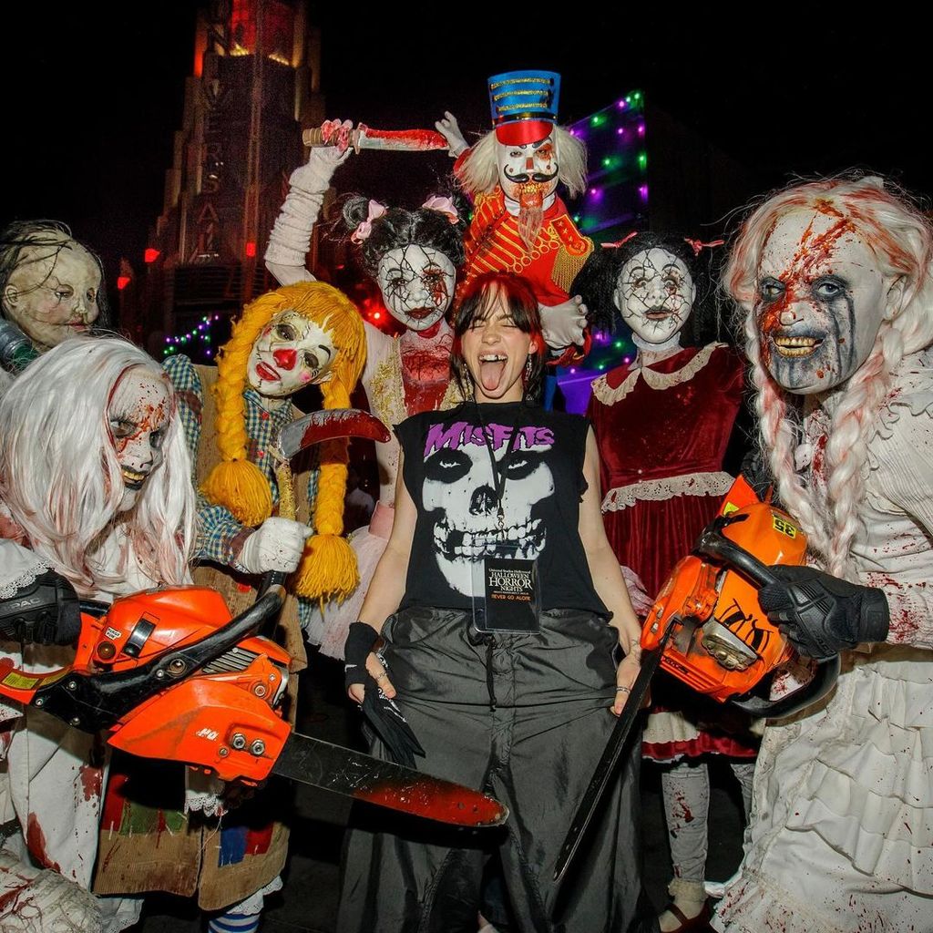 Billie Eilish shares a photo from her visit to Universal Studios' Halloween Horror Nights